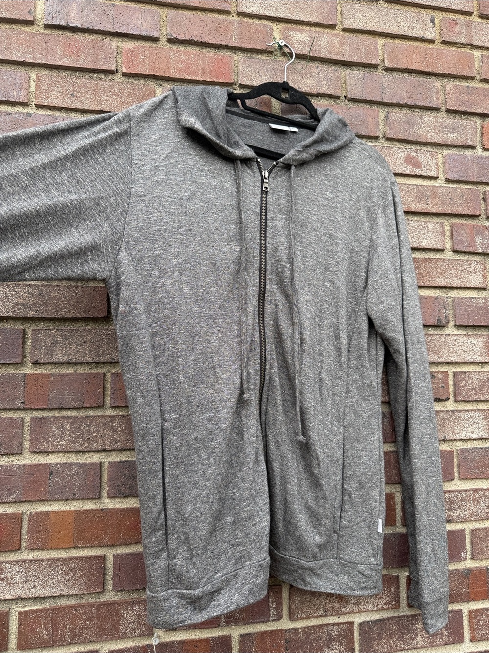 Men's Lightweight Onia Gray Zip-Up Hooded Sweater